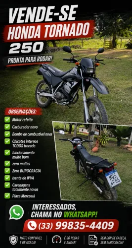 Honda XR Tornado 250cc, sem burocracia!!!