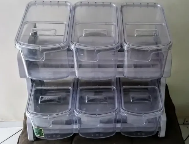 DISPENSER DE BALCÃO 6 POTES ACRÍLICO DE 7,5L
