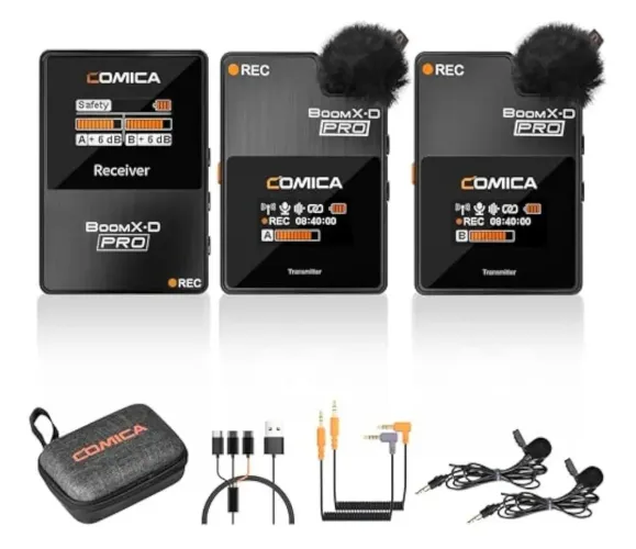 Microfone De Lapela Sem Fio Comica Boomx-d Pro