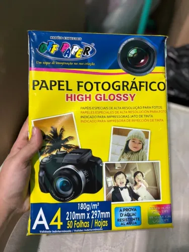 papel fotográfico high glossy off paper a4 50 folhas