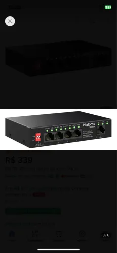 Switch 5 portas POE Intelbras