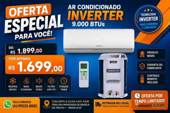 AR-CONDICIONADO INVERTER 9.000 BTUs