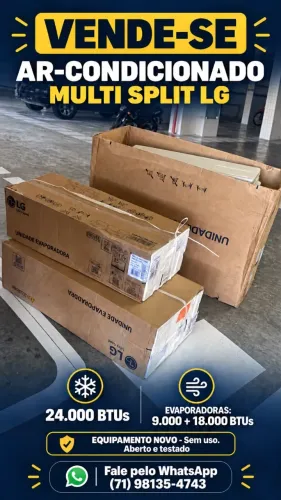 AR-CONDICIONADO LG MULTI SPLIT 24.000 BTUs ? NOVO