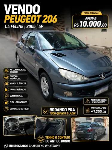 Peugeot 206 Feline 1.4/ 1.4 Flex 8V 5P 2005