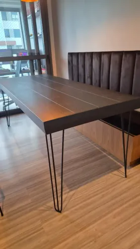 Mesa de Jantar Ismael Tampo e Pé Preto - 2,00 x 0,80m