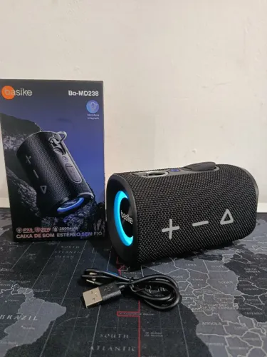 Caixinha de som Basike IPX5 20W via bluetooth / PROMOÇÃO IMPERDÍVEL 