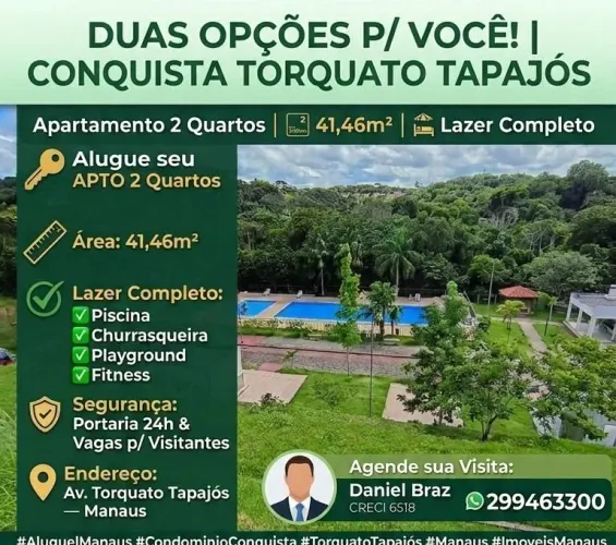 Alugue seu apartamento de 2 quartos em localização estratégica! ?<br>? O imóvel: 41,46m²
