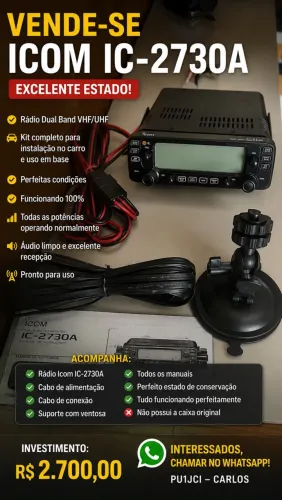 VENDO RÁDIO ICOM IC-2730A + MEDIDOR DE ROE ? KIT COMPLETO