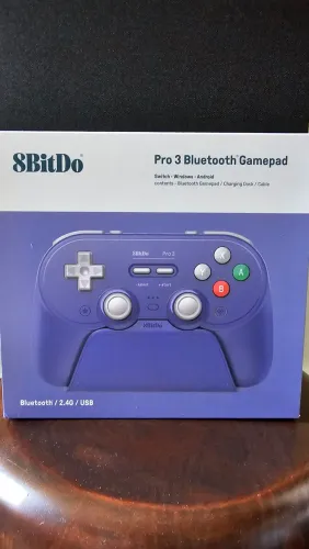 Controle 8BitDo Pro 3 Bluetooth Purple - Novo, Lacrado na Caixa