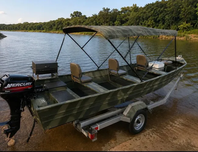 Canoa 5m Completa + Mercury Super 15 + Carretinha + Gerador Honda | Pronta para Pesca