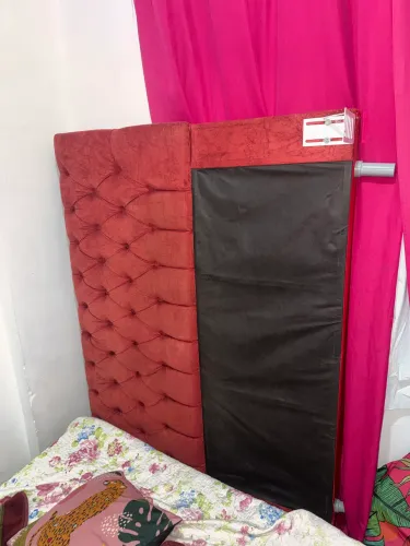 Cabeceira Casal Estofada Capitonê [Cor: Vermelho/Vinho] - Linda e Confortável