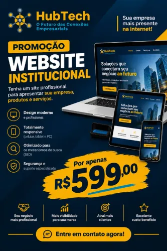 PROMOÇÃO! WEBSITE INSTITUCIONAL