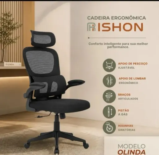 Cadeira Escritório Ergonômica Giratoria Reclinavel Olinda
