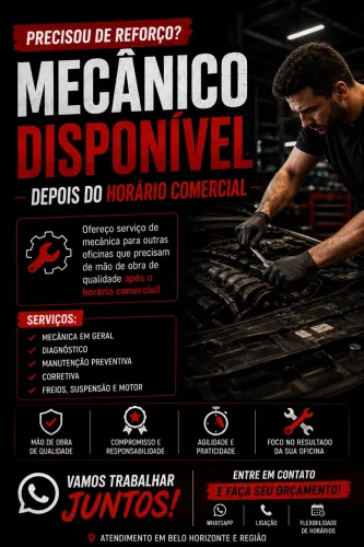 MECÂNICO DISPONÍVEL - pós horário