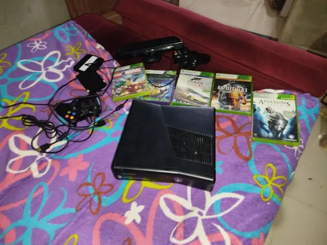 (leia a descrição)Xbox 360 RGH 3.0 + Kinect (com mais de 300 jogos)
