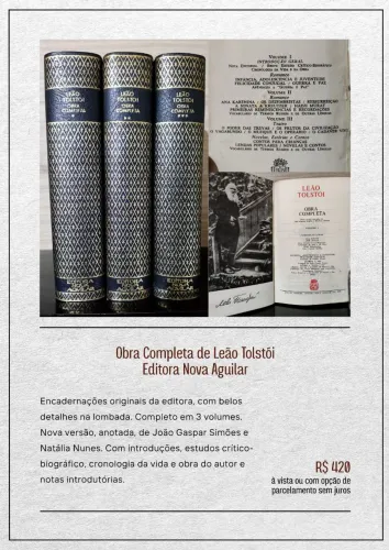 Obras Completas de Tolstói - 3 volumes - Nova Aguilar