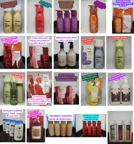HIDRATANTES AVON NATURA BOTICARIO EUDORA FRASCOS E REFIL PREÇOS ENTRE R$ 14,90  À R$ 69.90