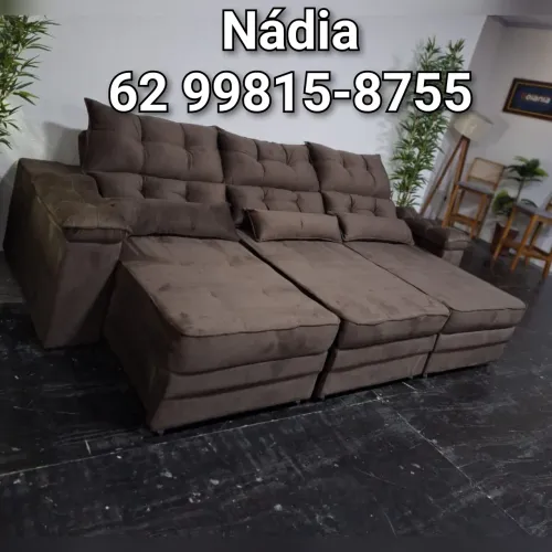 SOFÁ RETRÁTIL MARROM <<_6000000