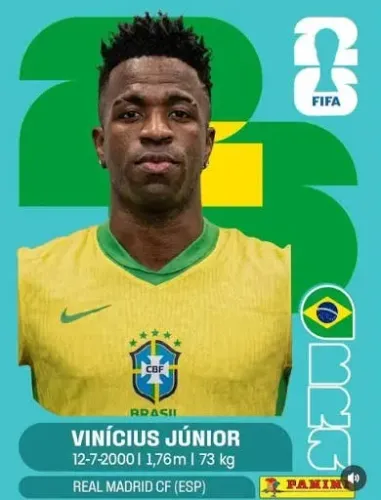 Figurinha Copa Do Mundo 2026 Panini Vinícius Júnior Brasil