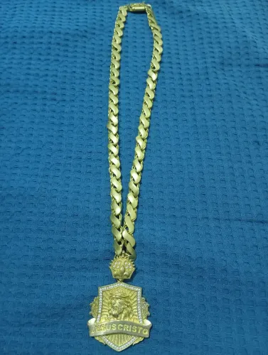 Corrente moeda antiga pingente Jesus Cristo 