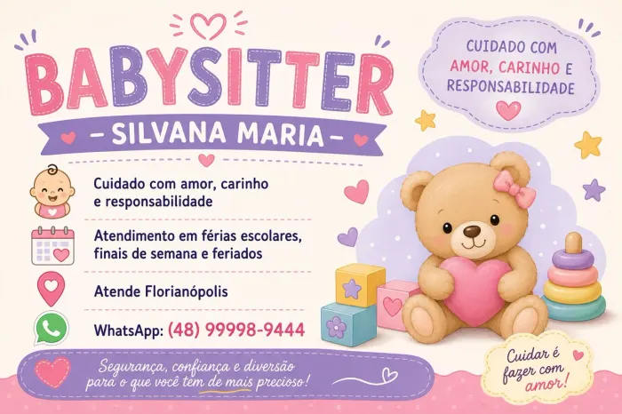 Baby sitter atende Florianópolis e região 