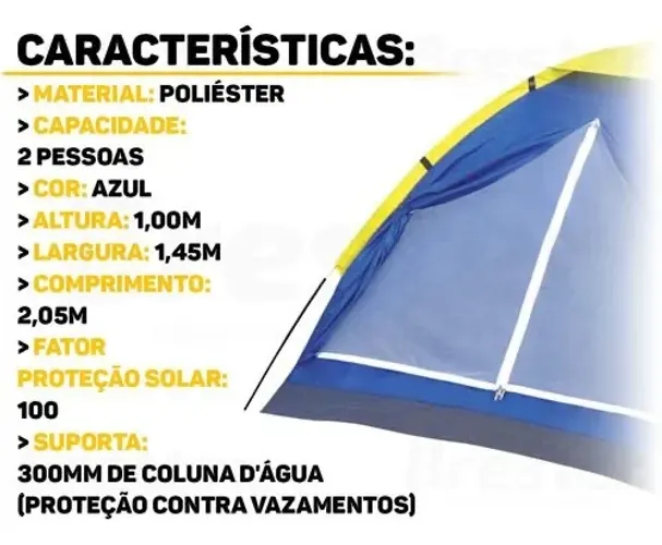 Barraca de camping 2 pessoas