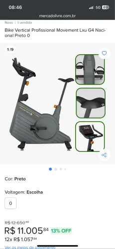 Bicicleta ergométrica profissional Moviment Lx4 
