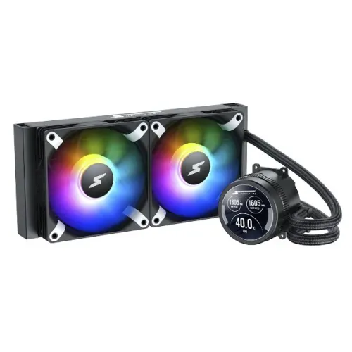 Water Cooler SuperFrame ISENGARD SMART, ARGB, 240mm, Intel-AMD, Controladora, Preto, Novo,