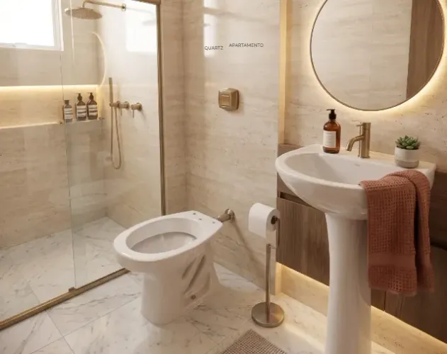 Kit Banheiro: Vaso Sanitário Convencional + Pia com Coluna - Branco