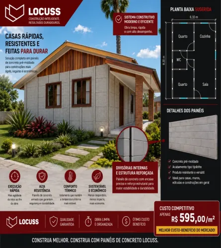 Kit casa pré moldada 