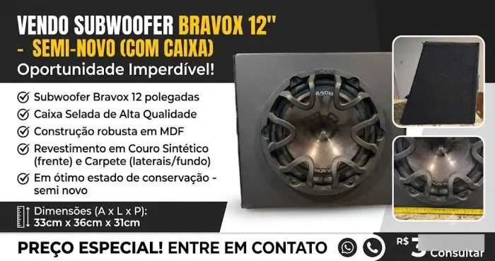 Caixa vedada sub Bravox 12 