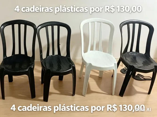 Kit com 5 cadeiras plástica