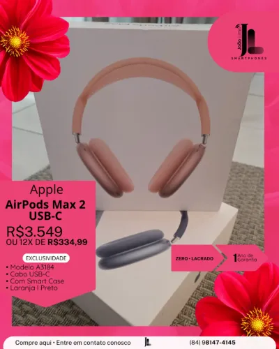 APPLE AIRPODS MAX, COM CASE, USB-C, LACRADO, EXCLUSIVO!