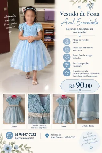 Vestido de festa azul