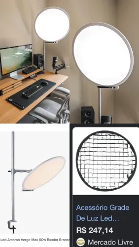Luz painel 60w Amaran + grade difusa