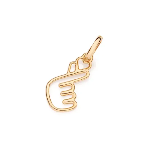 Rommanel - Pingente coração dorama vazado banhado a ouro 18k