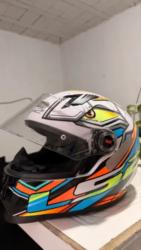 Capacete Integral LS2 FF358 Xdron Neon Branco Brilhante Tamanho 58