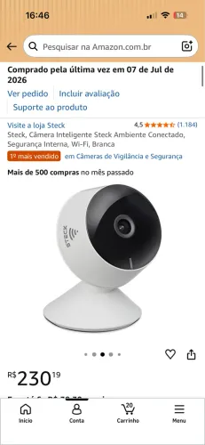 Câmera Inteligente Steck Wi-Fi Interna Original Lacrada
