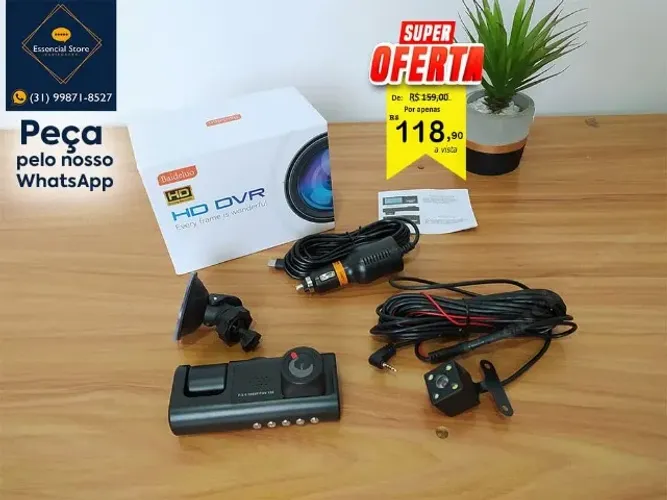 Câmera Veicular Automotiva Carro 3 em 1 HD V.Noturna 1080p - PROMOÇÃO!