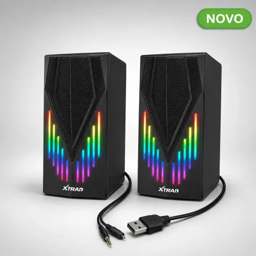 Caixa de Som Gamer Para PC RGB Xtrad XDG1002