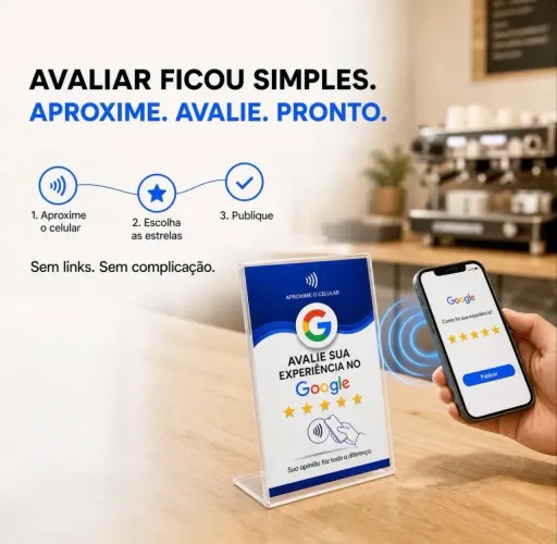 Placa NFC para Avaliação Google