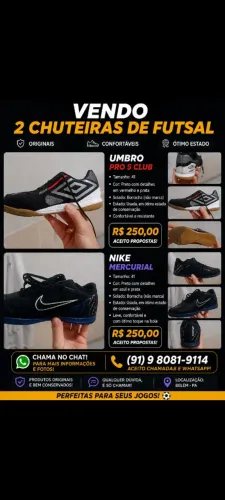 Chuteira futsal : aceito ofertas, só escolher a que você quer, e mandar msg aqui ou no w