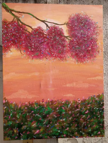 Quadro Pintura em acrílico sobre tela - decoração