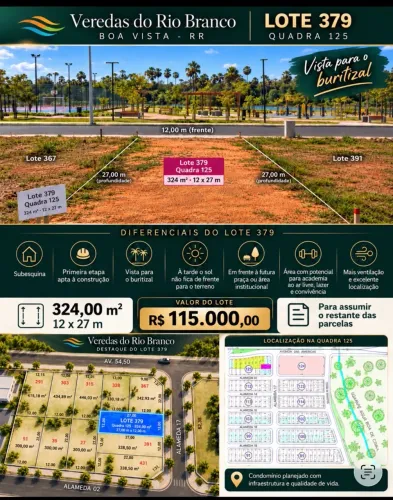 Terreno a venda no veredas 1 etapa apto para construir