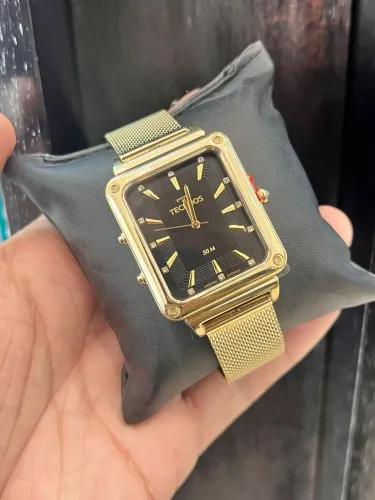 Relógio Feminino Technos Curvas Digital Analógico Dourado