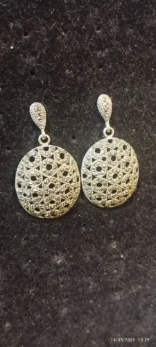 Par de Brincos Prata 925 com Marcassitas