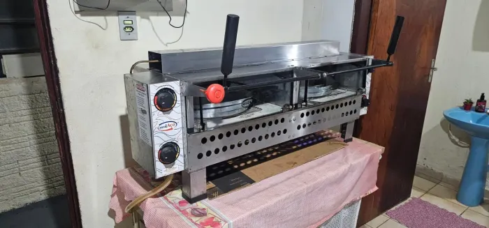 Forno para Pizza Duplo com Infra Vermelho 42 x 96 em Inox Cristal aço