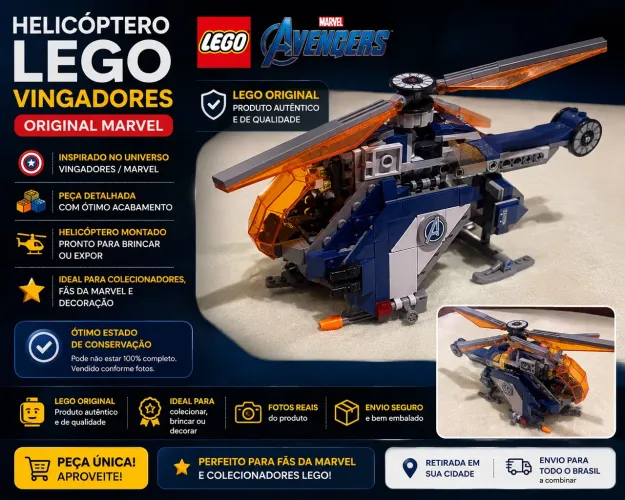 Helicóptero Lego Vingadores em  estado de novo 