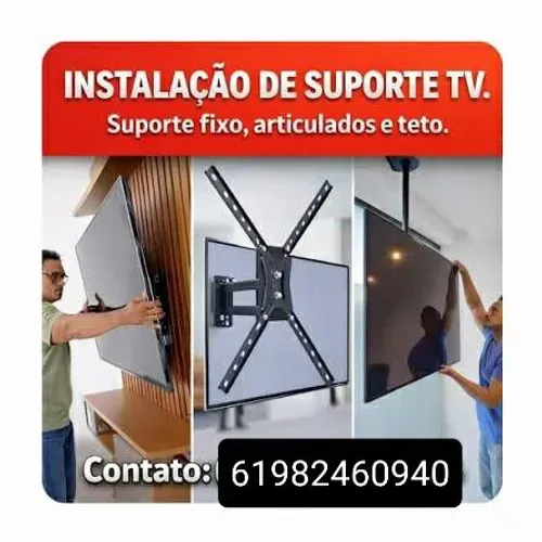 SUPORTES TV, FIXO ARTICULADOS, TETO. 