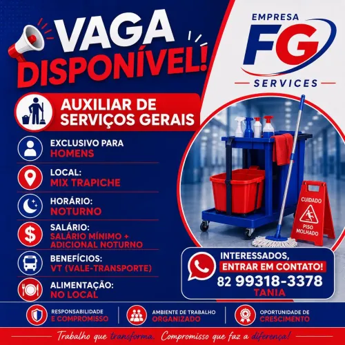 Vaga exclusiva para homem 